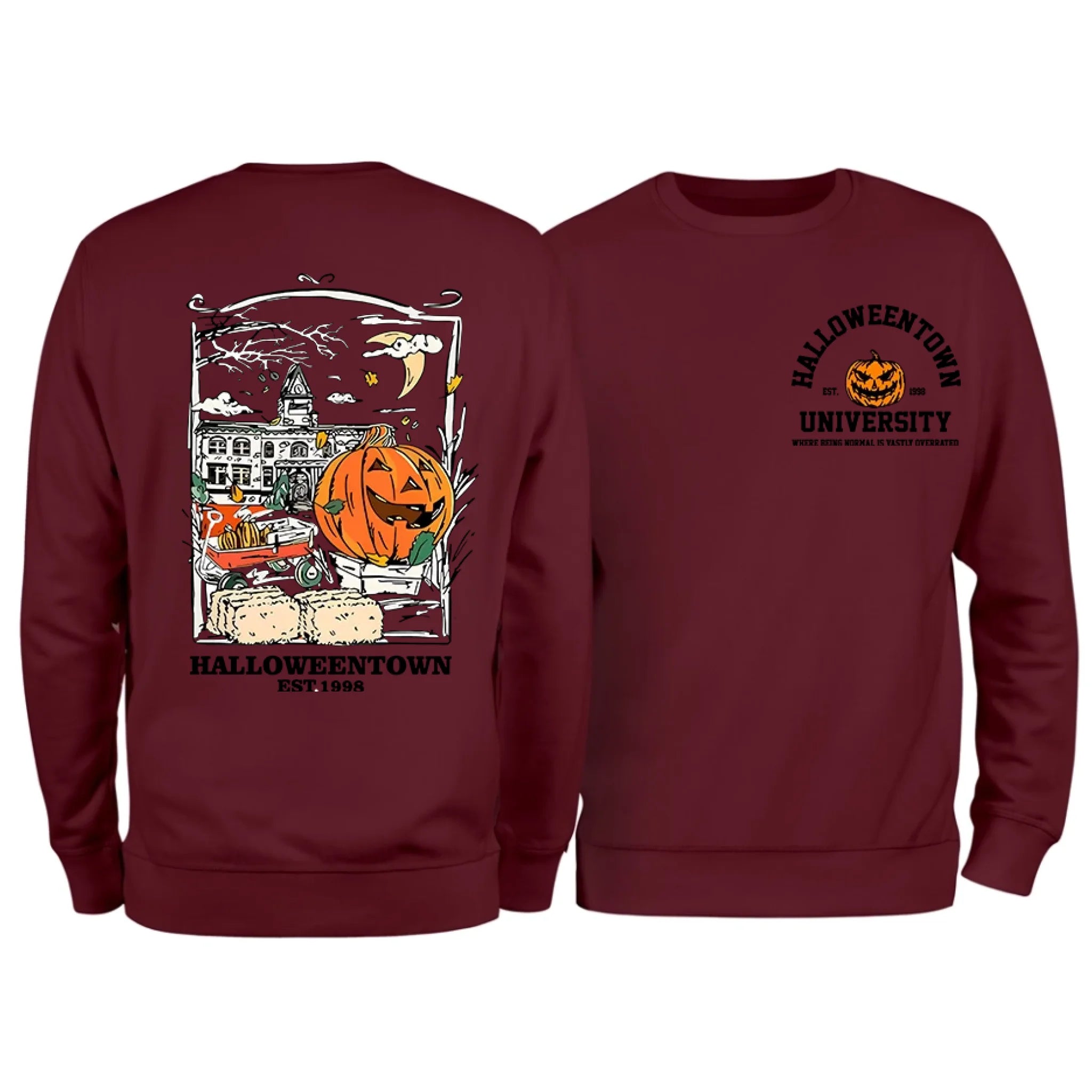 Halloweentown University Front and Back Crewneck Sweatshirt