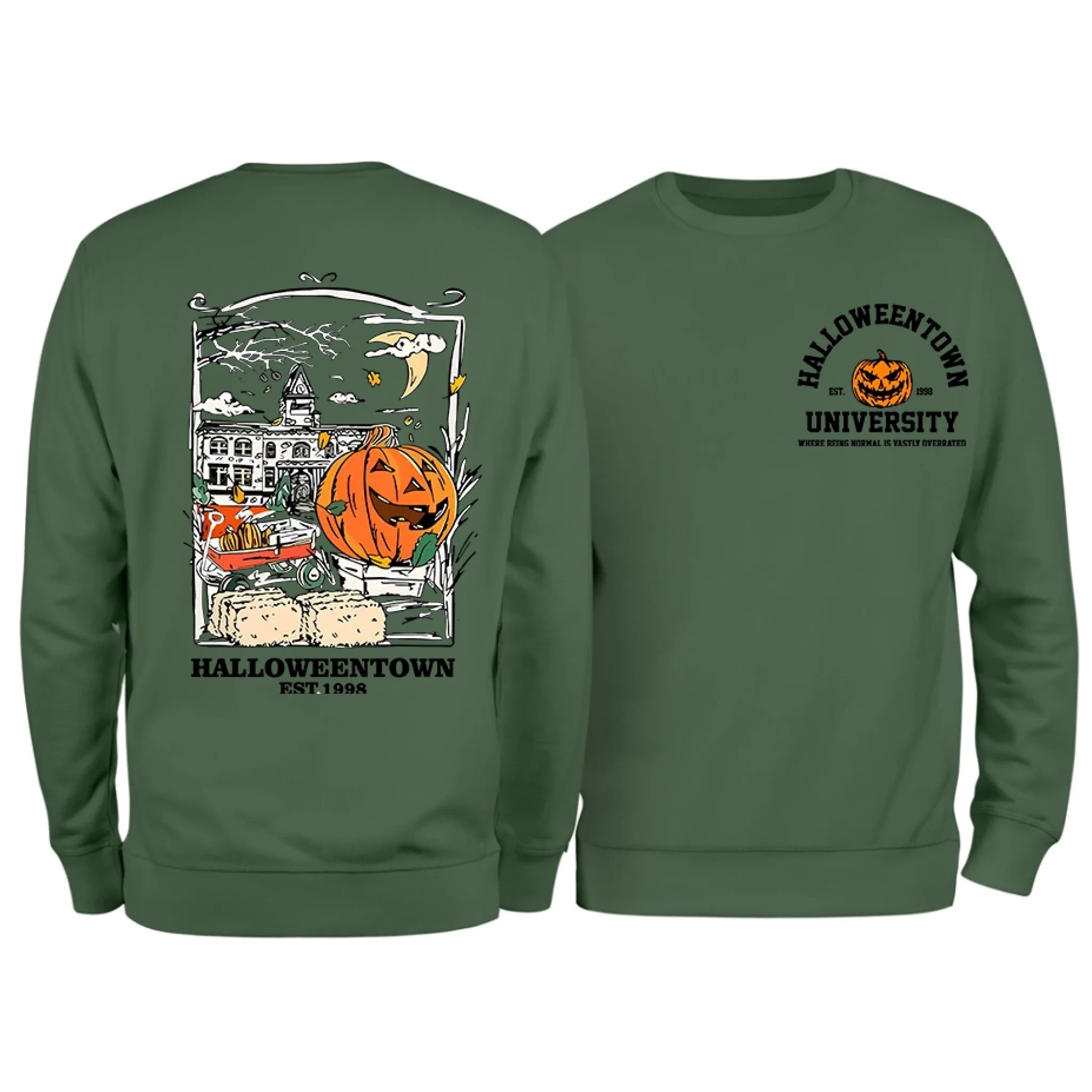 Halloweentown University Front and Back Crewneck Sweatshirt
