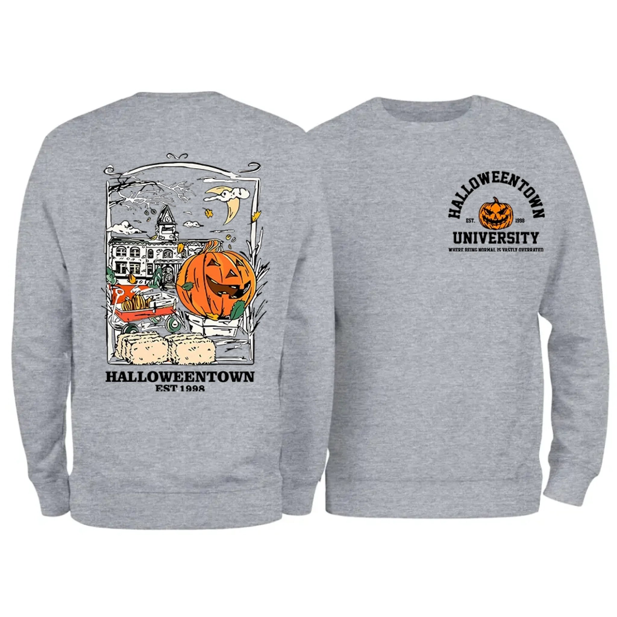 Halloweentown University Front and Back Crewneck Sweatshirt