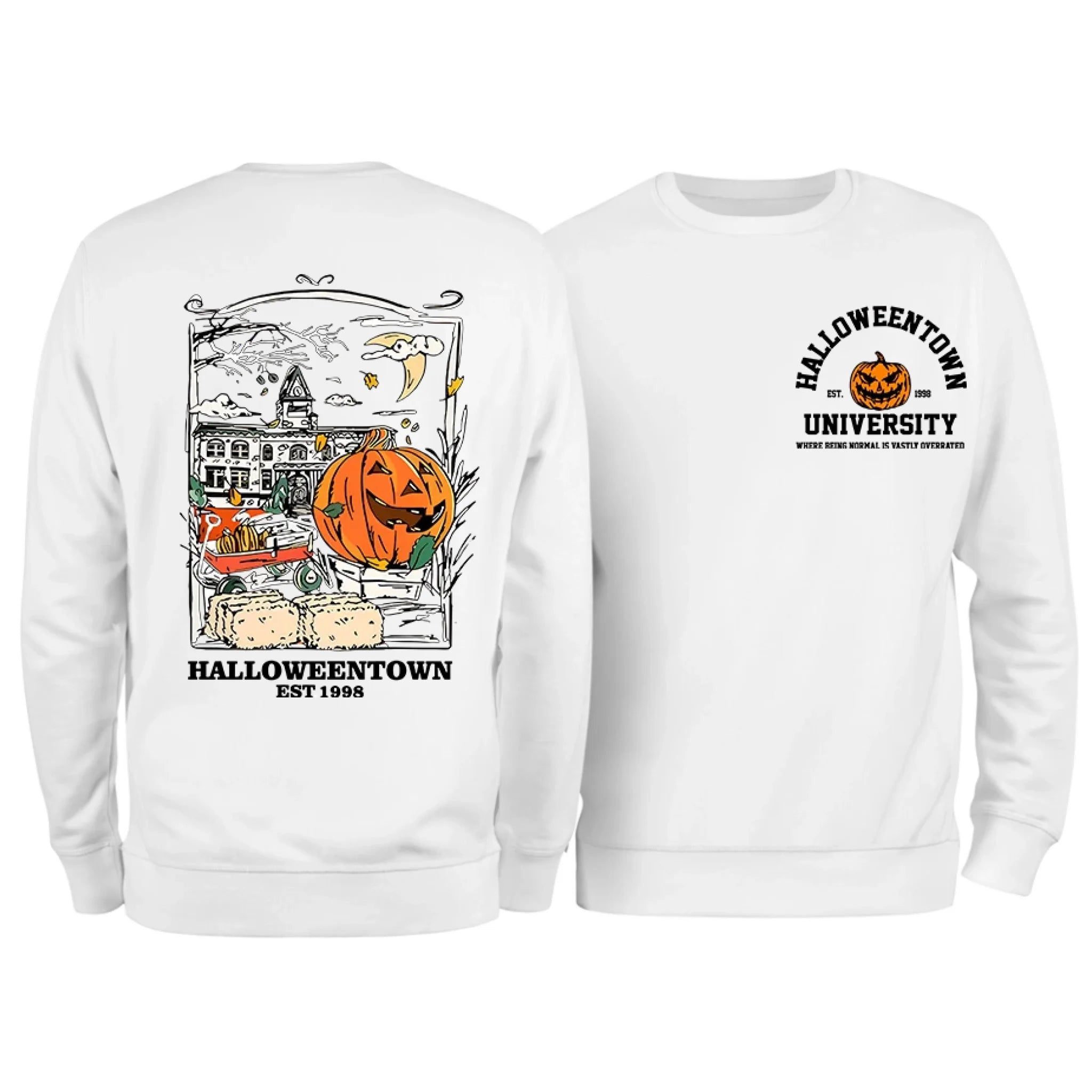 Halloweentown University Front and Back Crewneck Sweatshirt