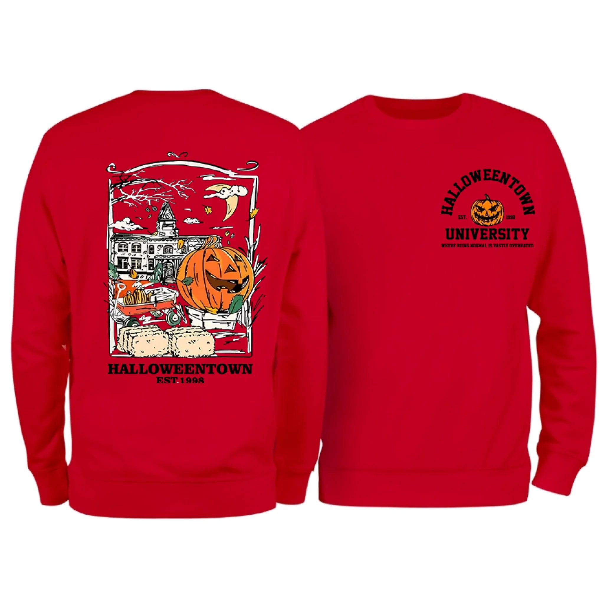 Halloweentown University Front and Back Crewneck Sweatshirt
