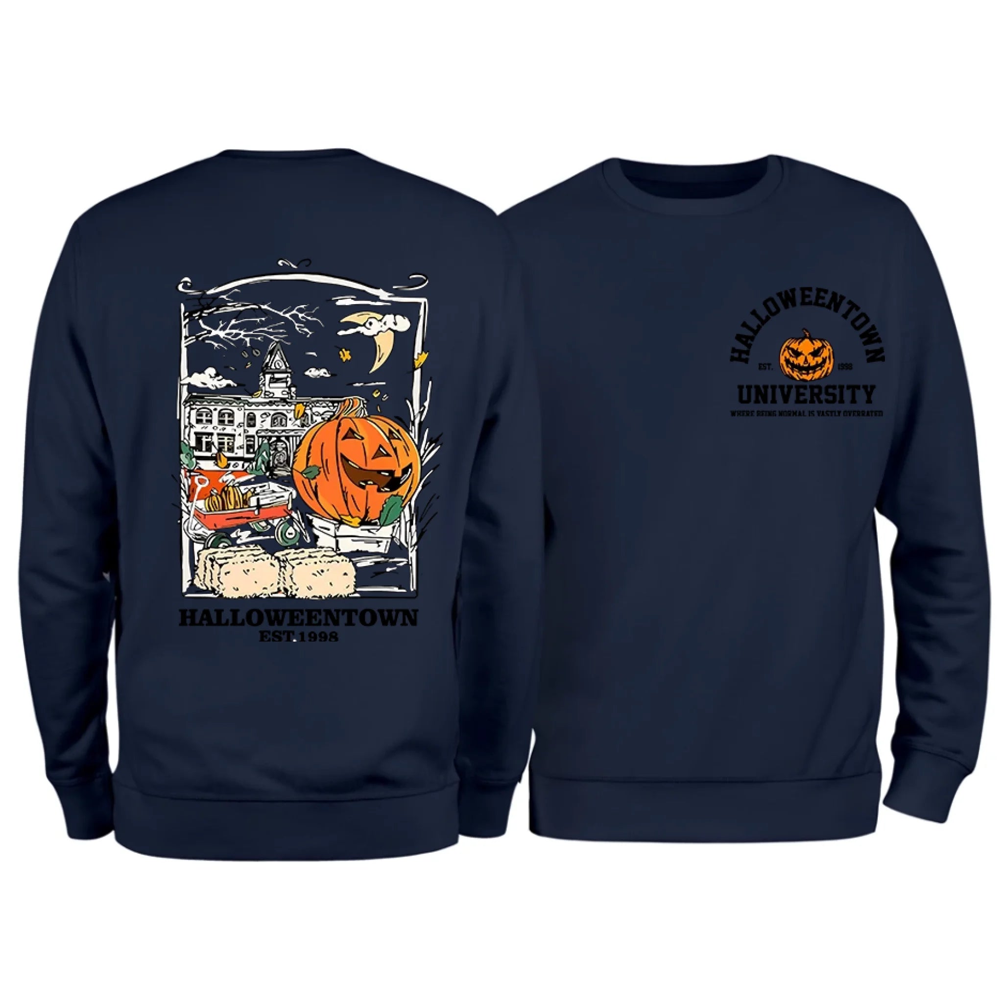 Halloweentown University Front and Back Crewneck Sweatshirt