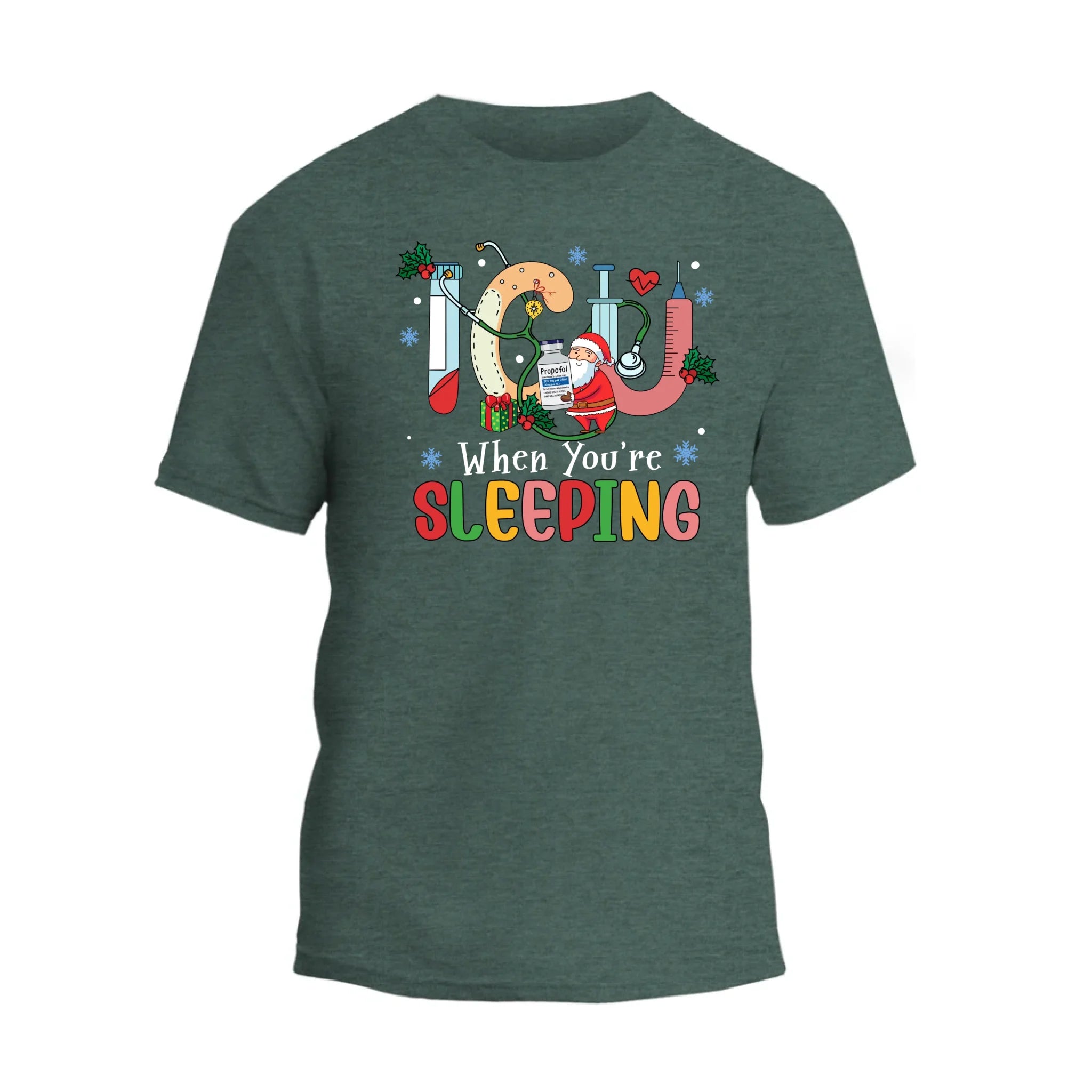 ICU Sleeping Christmas T-shirt