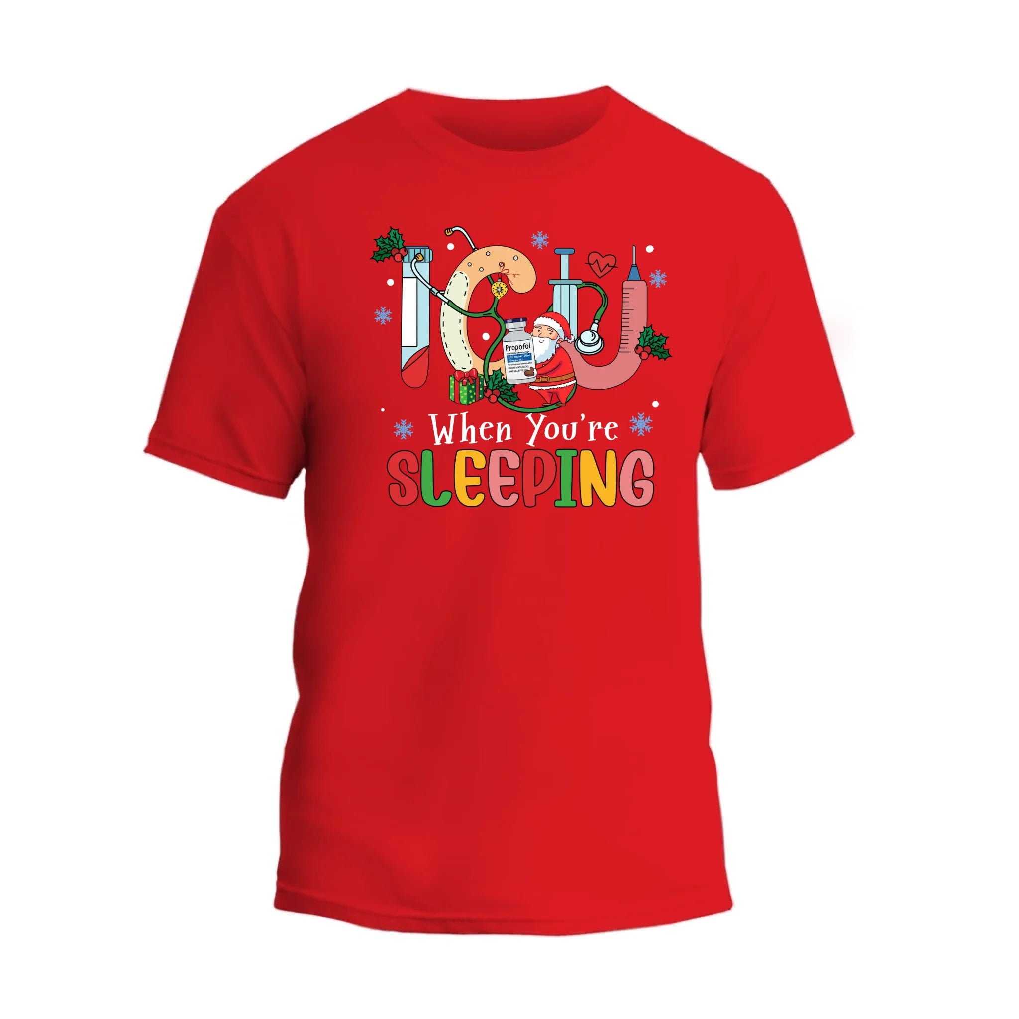 ICU Sleeping Christmas T-shirt