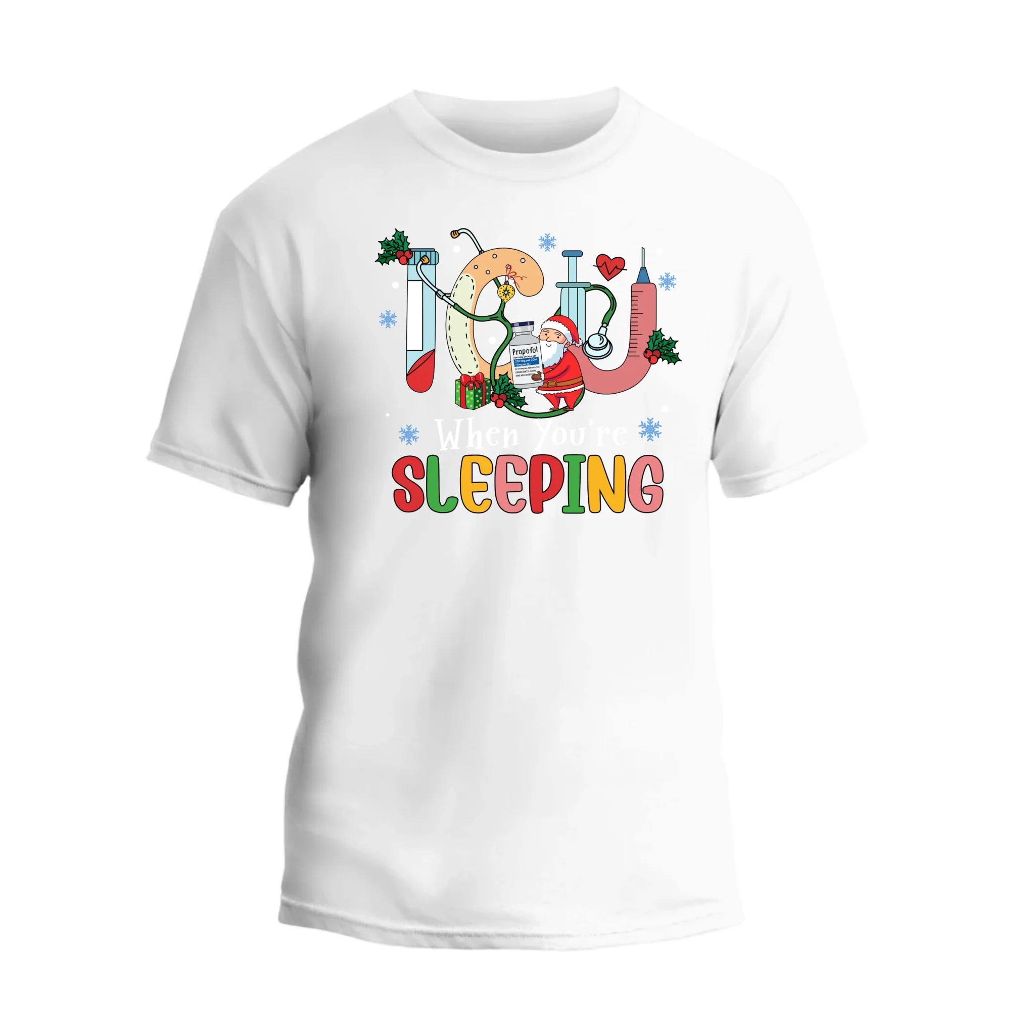 ICU Sleeping Christmas T-shirt