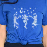 Dancing Skeletons Rhinestone Halloween T-Shirt