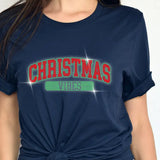 Christmas Vibes Rhinestone Christmas T-Shirt