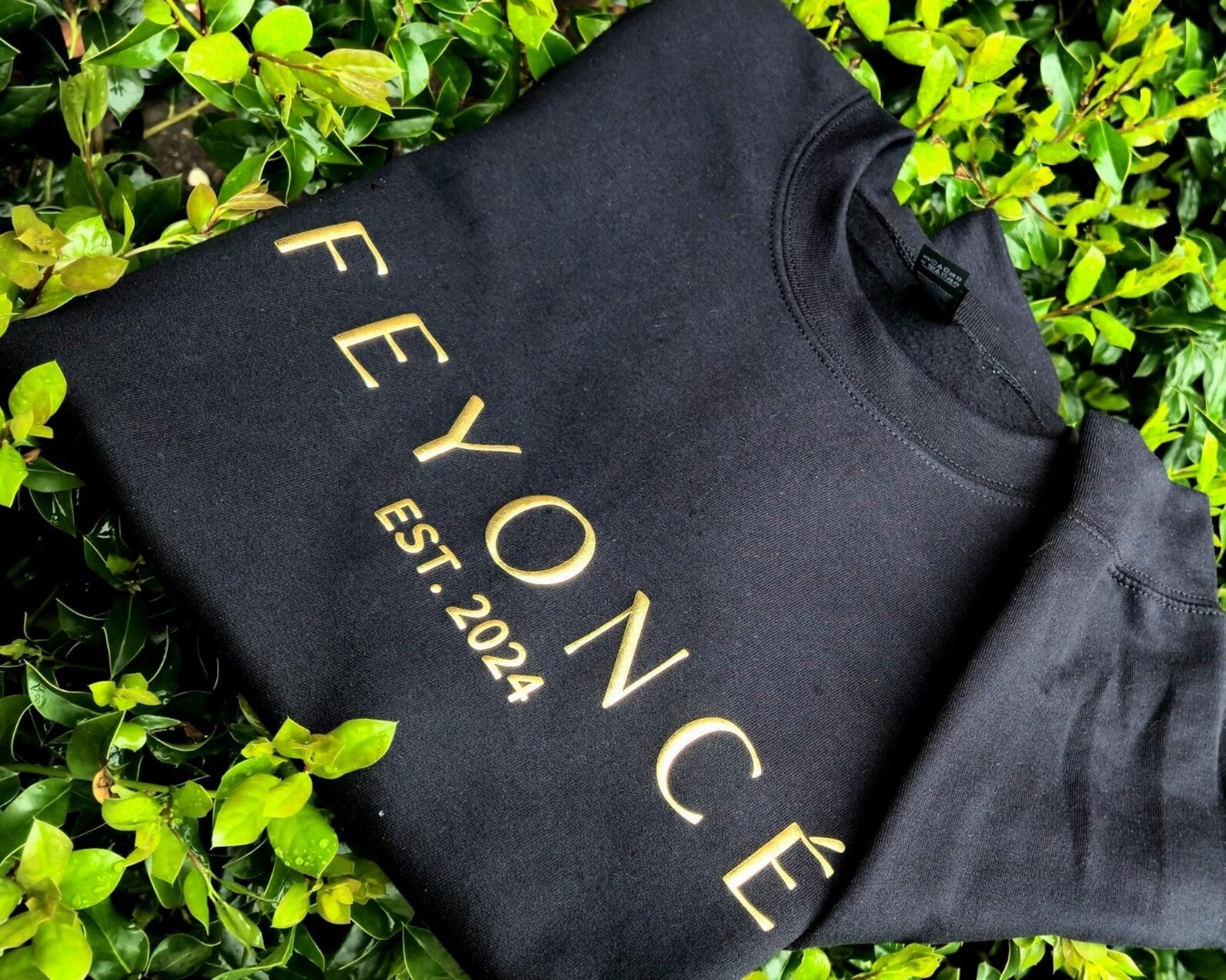 Feyonce Est 2024 Puff Vinyl Print Sweatshirt